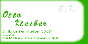 otto kleiber business card